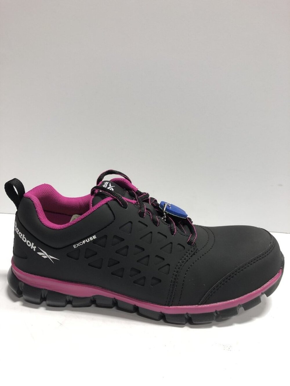 Reebok Womenβs Sublite Cushion Composite Toe Black Sneakers, Size 9.5M